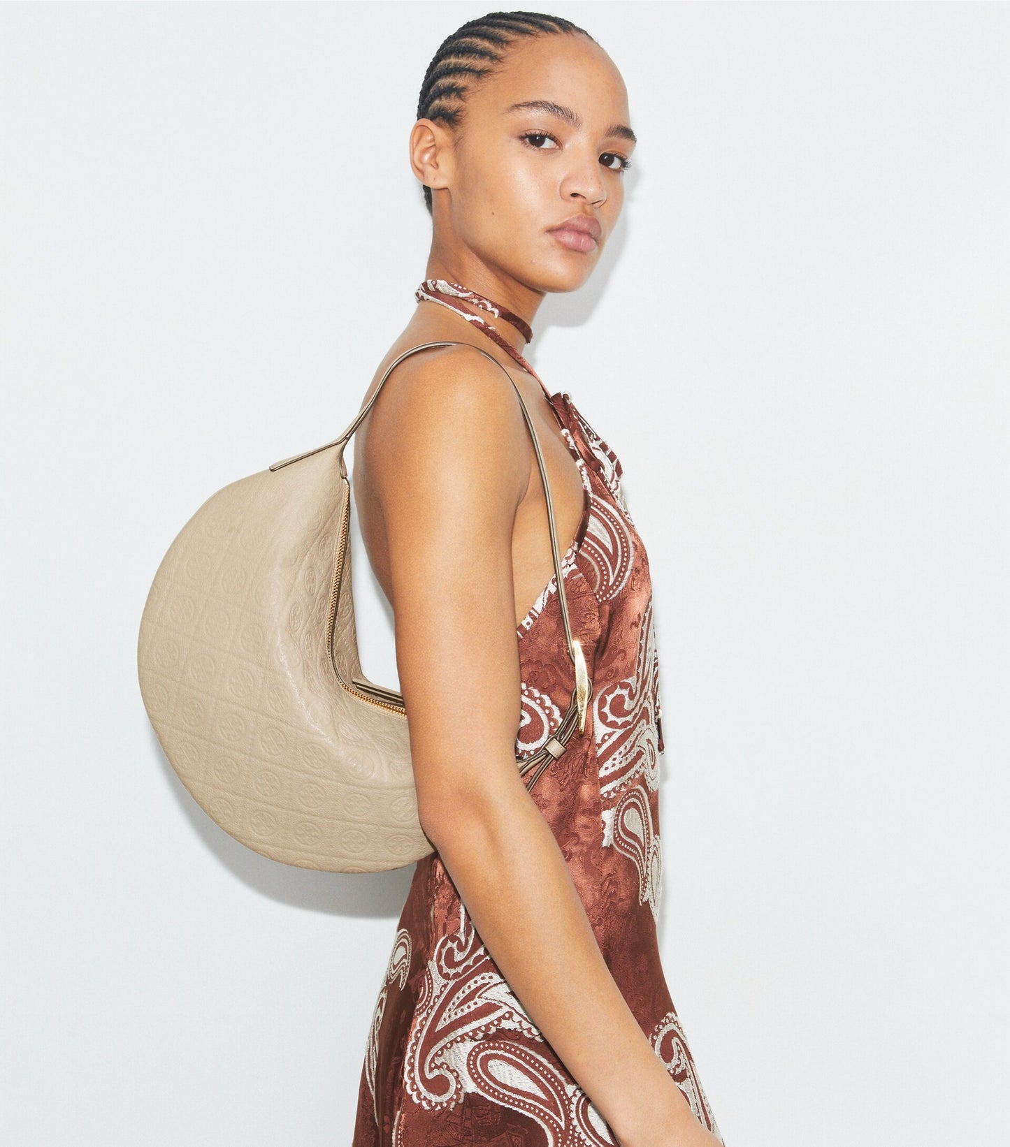 T Monogram Pebbled Small Balloon Bag