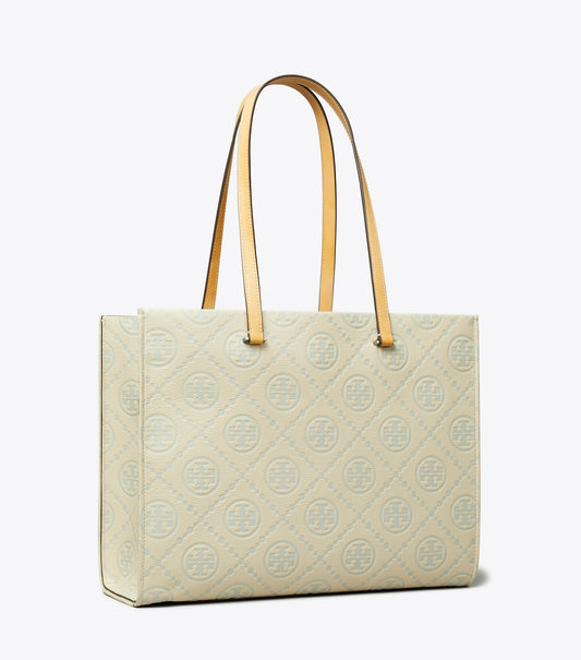 T Monogram Pebbled Tote