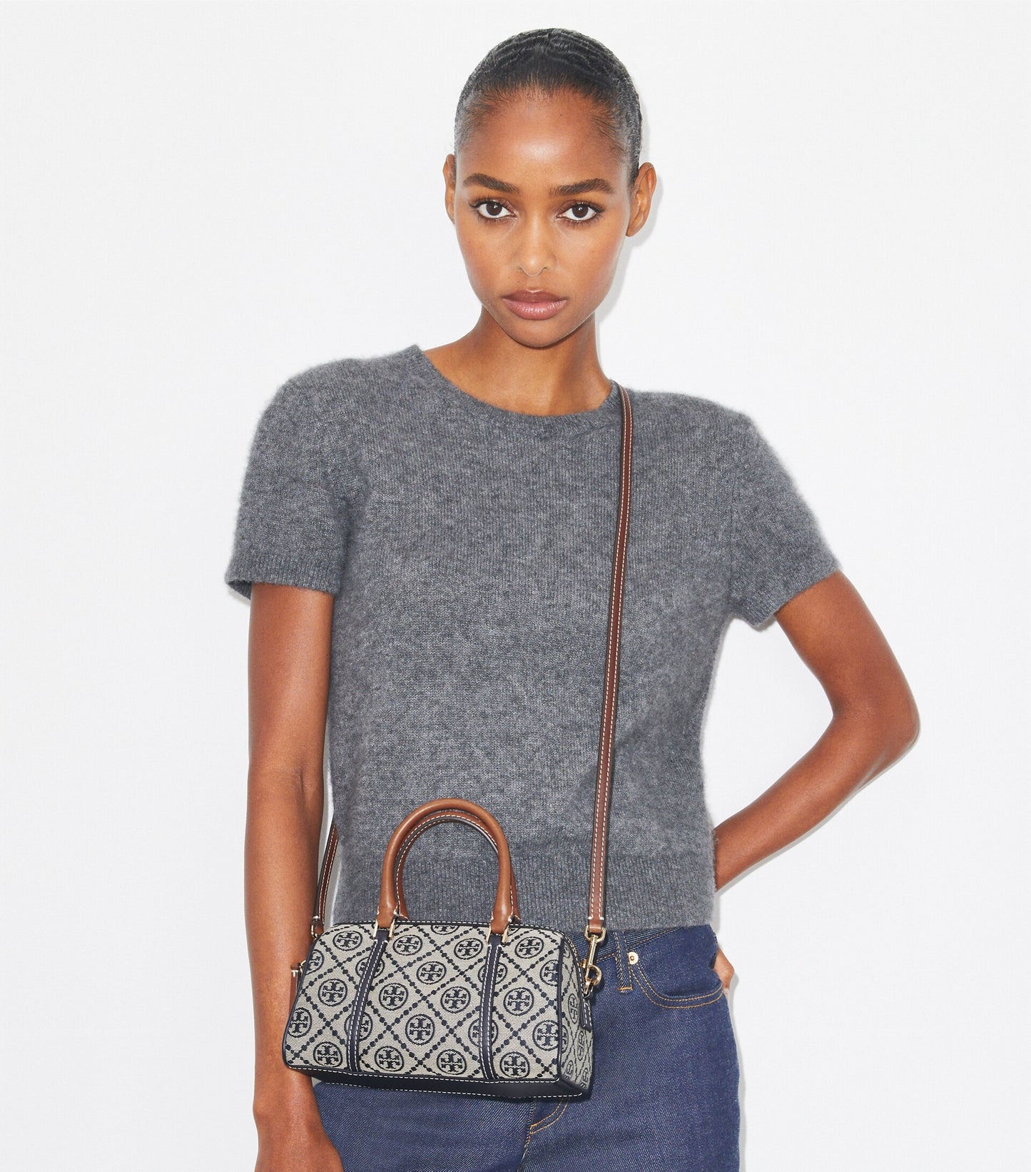 T Monogram Petite Barrel Bag