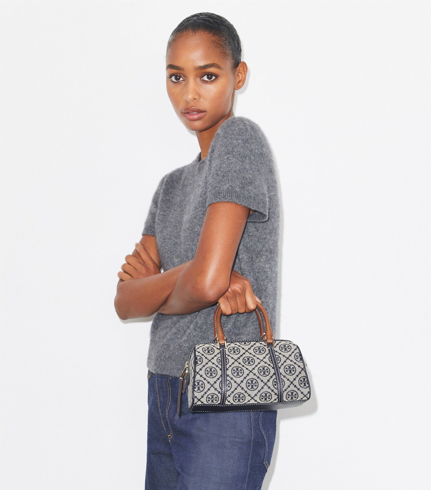 T Monogram Petite Barrel Bag