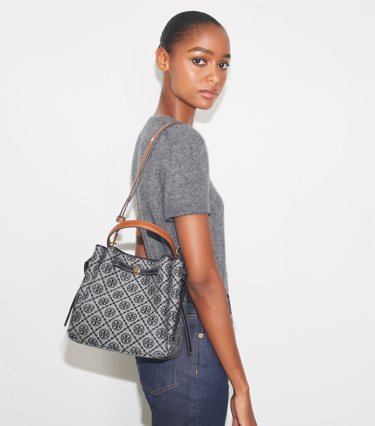 T Monogram Romy Bucket Bag