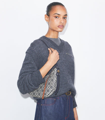 T Monogram Romy Half Moon Bag