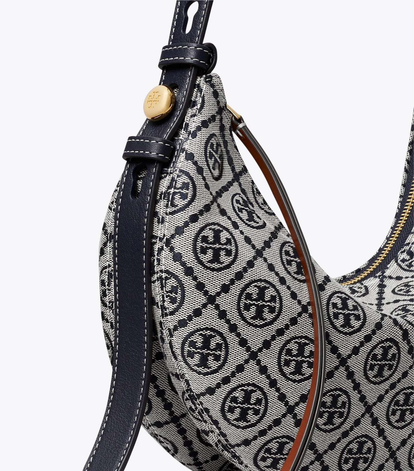 T Monogram Romy Half Moon Bag