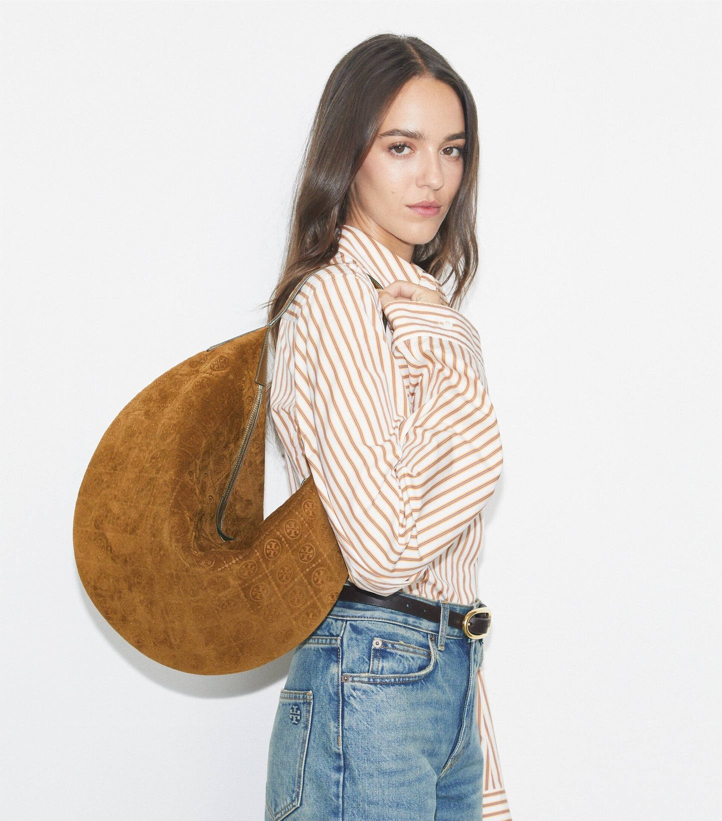 T Monogram Suede Balloon Bag