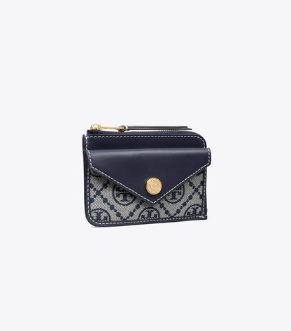 T Monogram Zip Card Case
