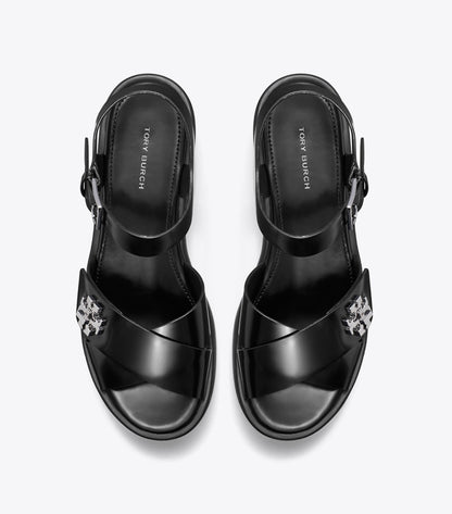 Turnlock Platform Lug Heeled Sandal