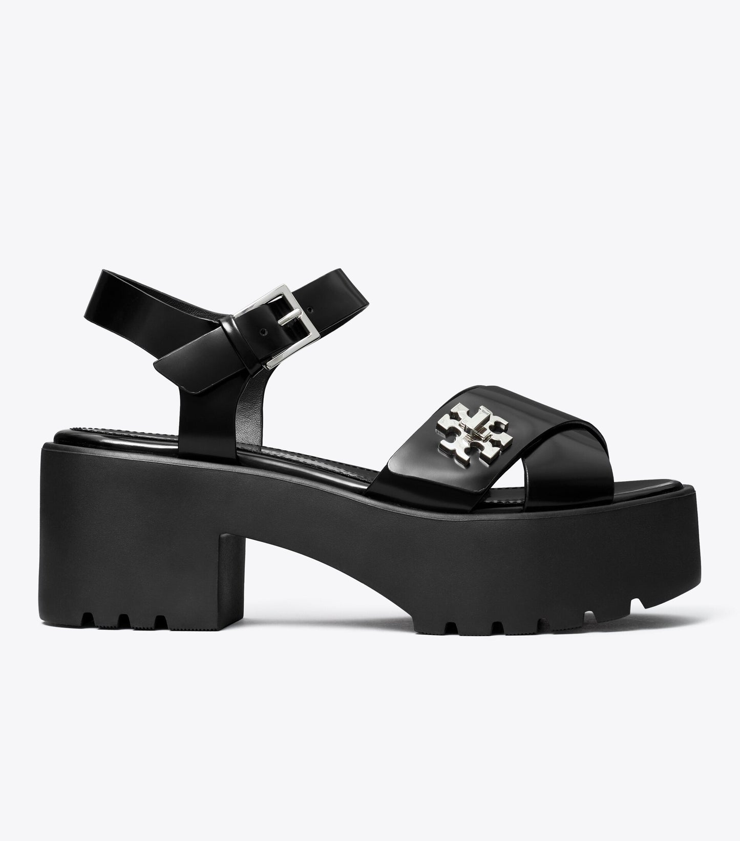 Turnlock Platform Lug Heeled Sandal